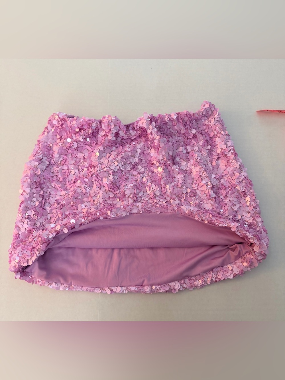 Pink 90’s Inspired Full Sequin Elastic Waist Mini Skirt Size Medium - Picture 6 of 10